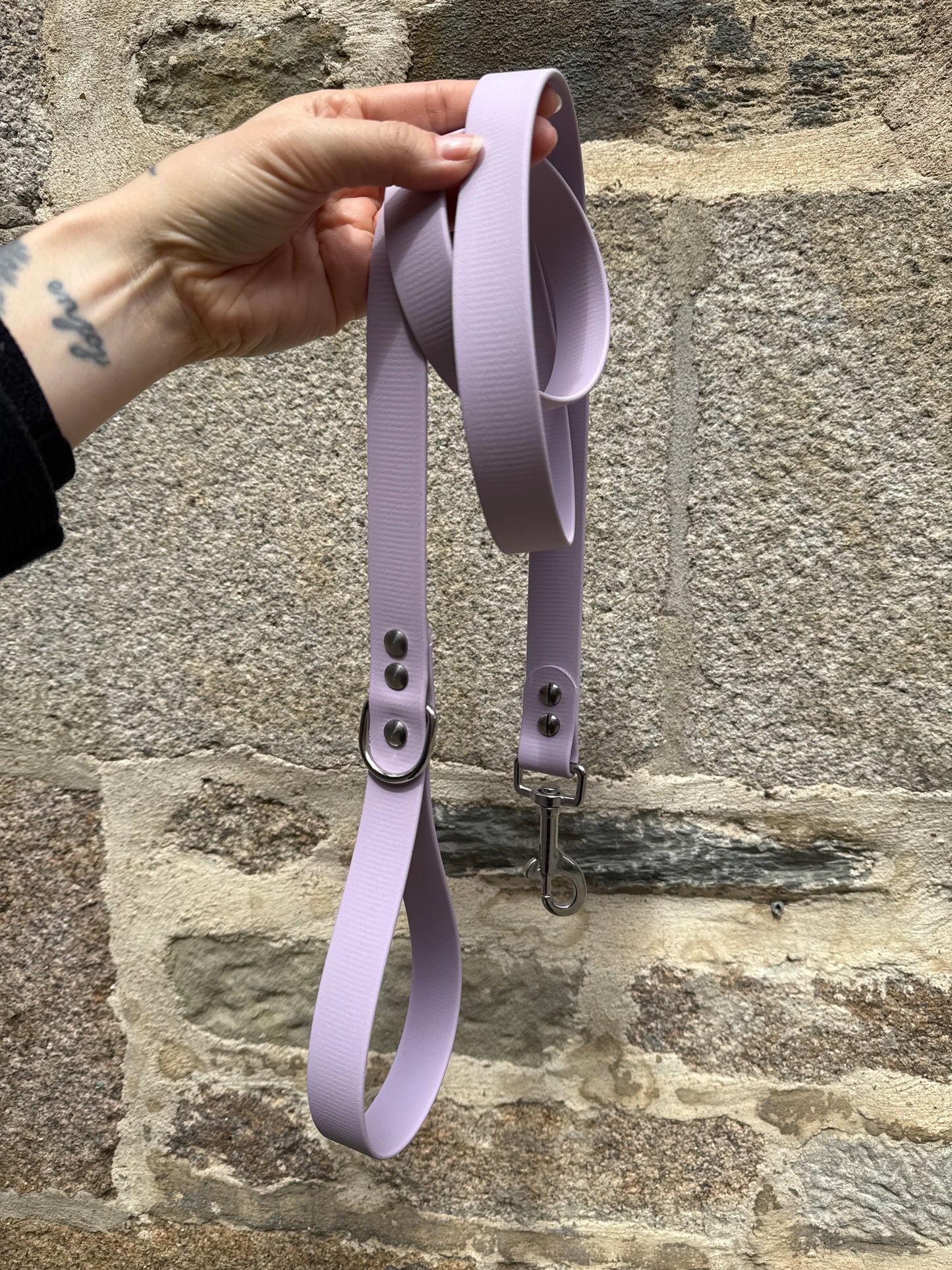 Laisse essentielle large-Biothane-Lilas