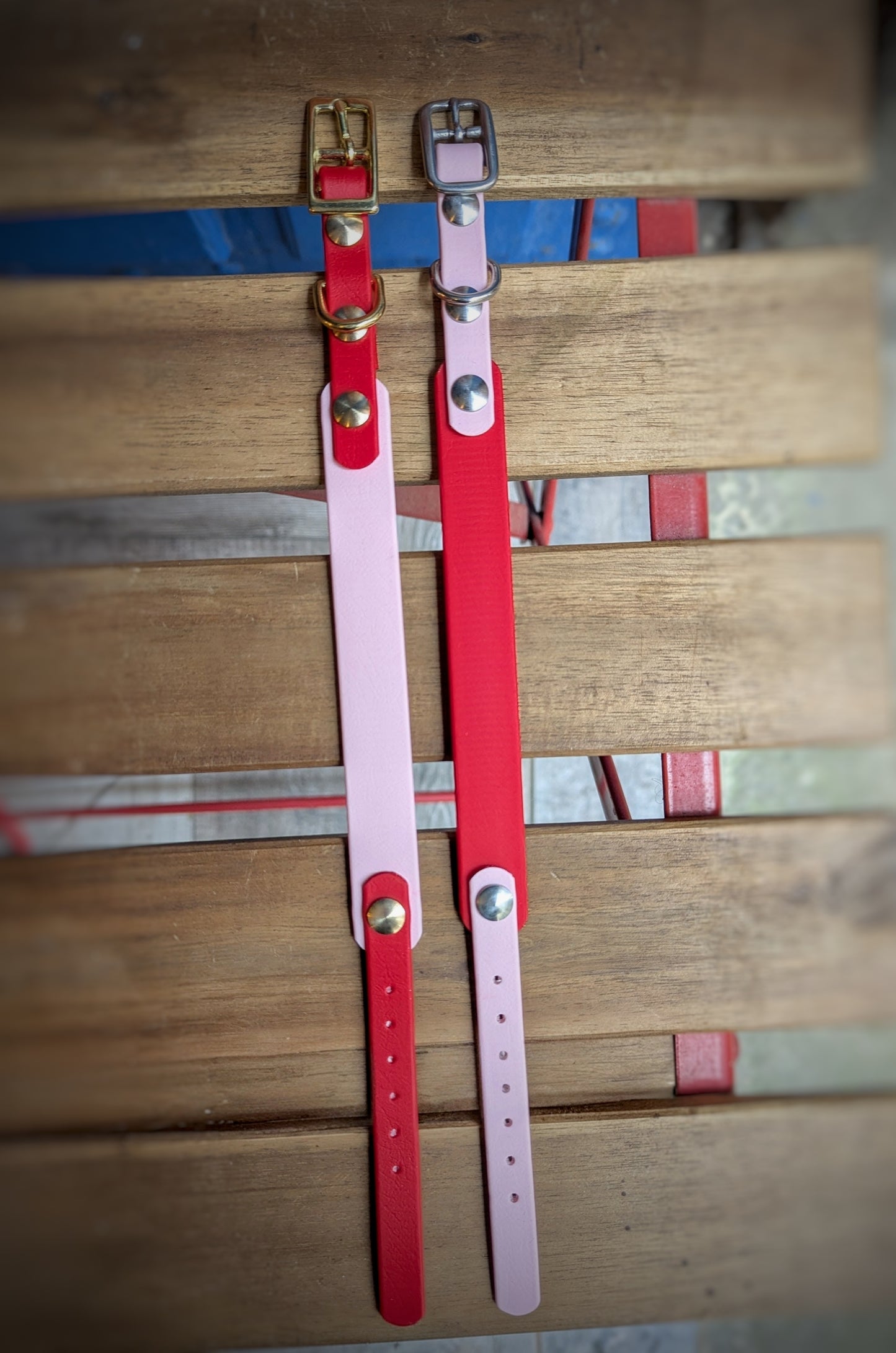 Collier Biothane - Rose & Rouge - Petit chien