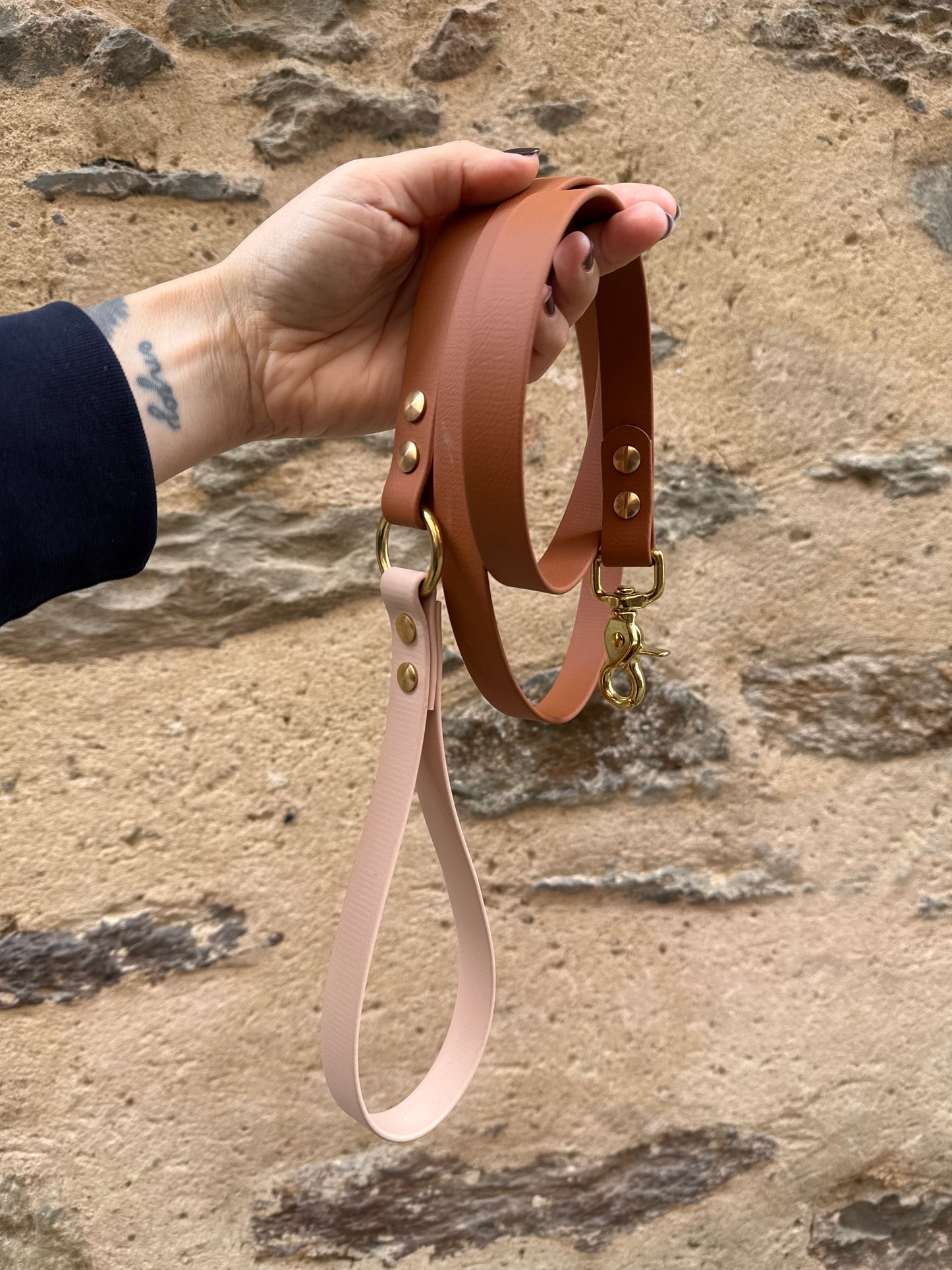 Laisse Essentielle - Camel et Nude - 1m50