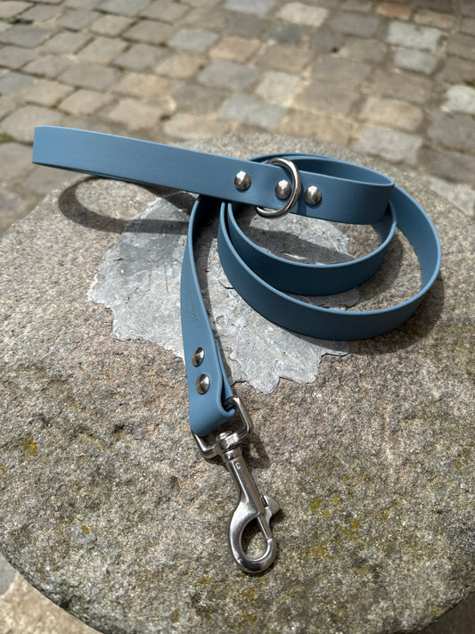Laisse essentielle large-Biothane- Bleu Pétrole