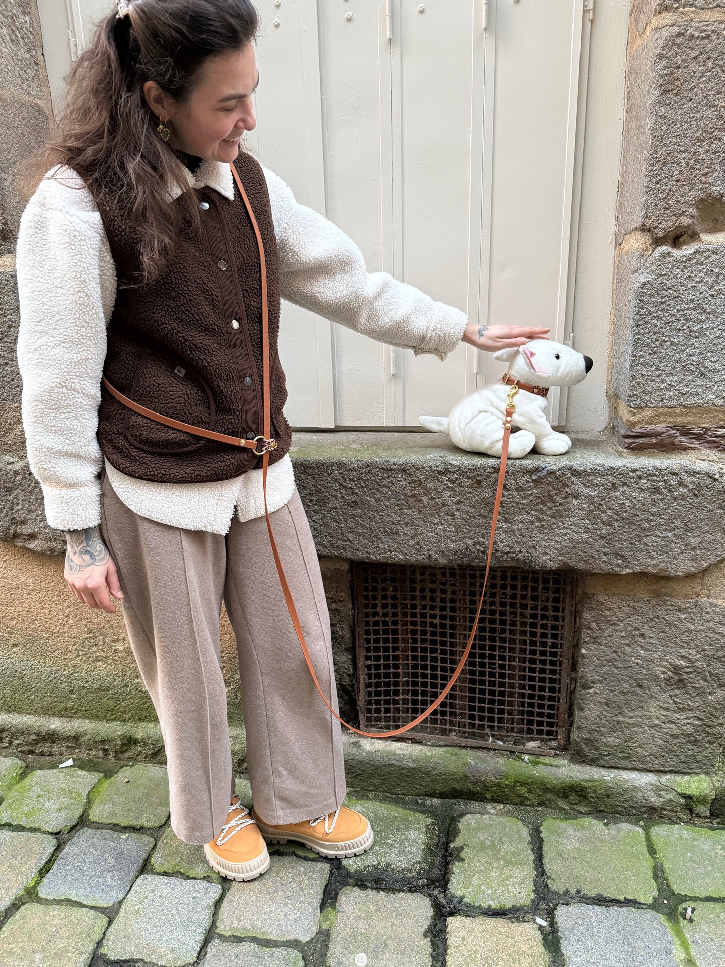 Ensemble Laisse Kit Main Libre & Collier Léopard - Petit chien