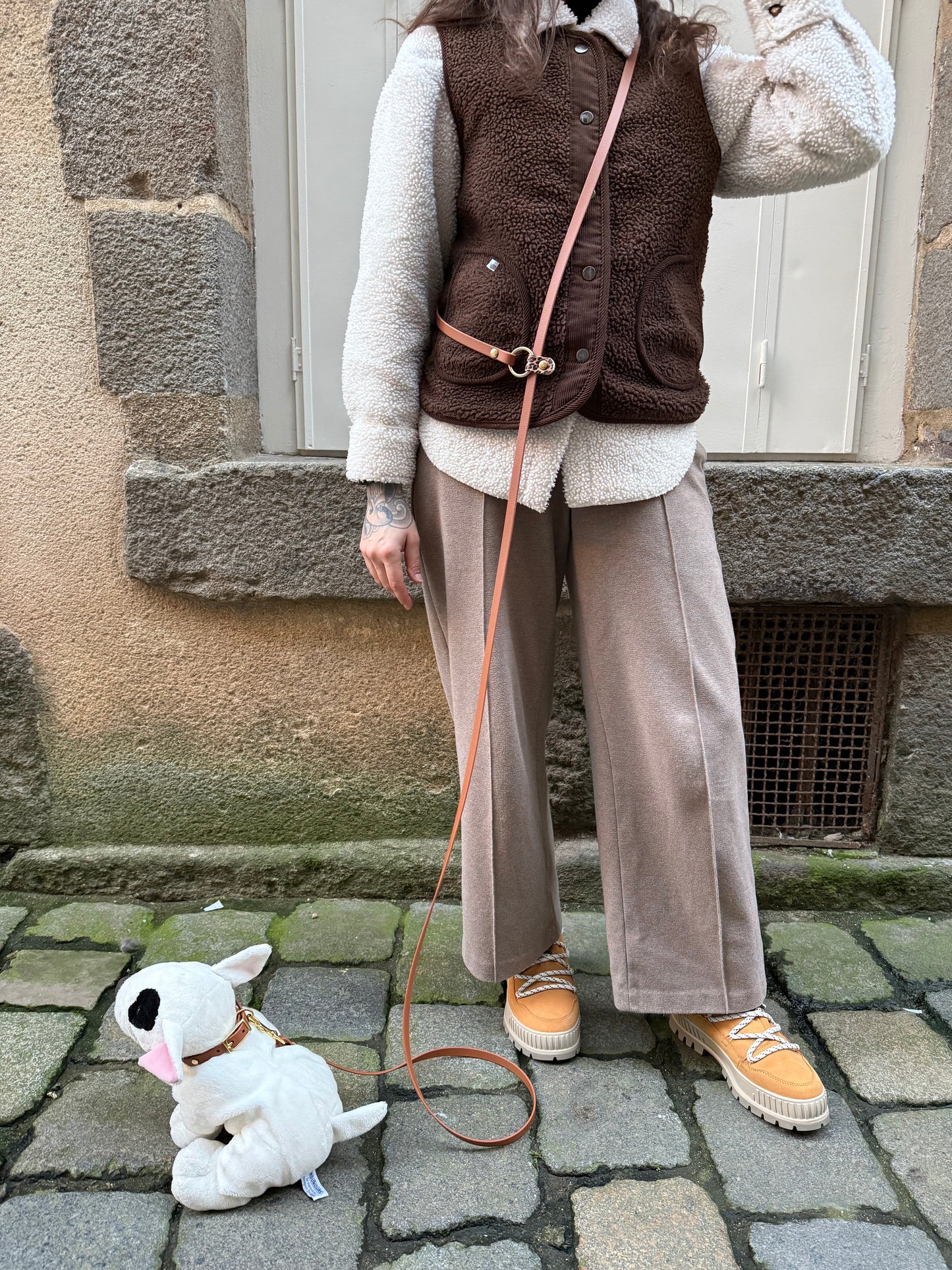 Ensemble Laisse Kit Main Libre & Collier Léopard - Petit chien