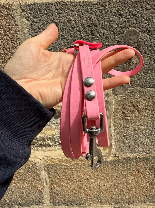 Laisse Kit Main Libre MINI -Biothane- Rose Girly et Rose néon