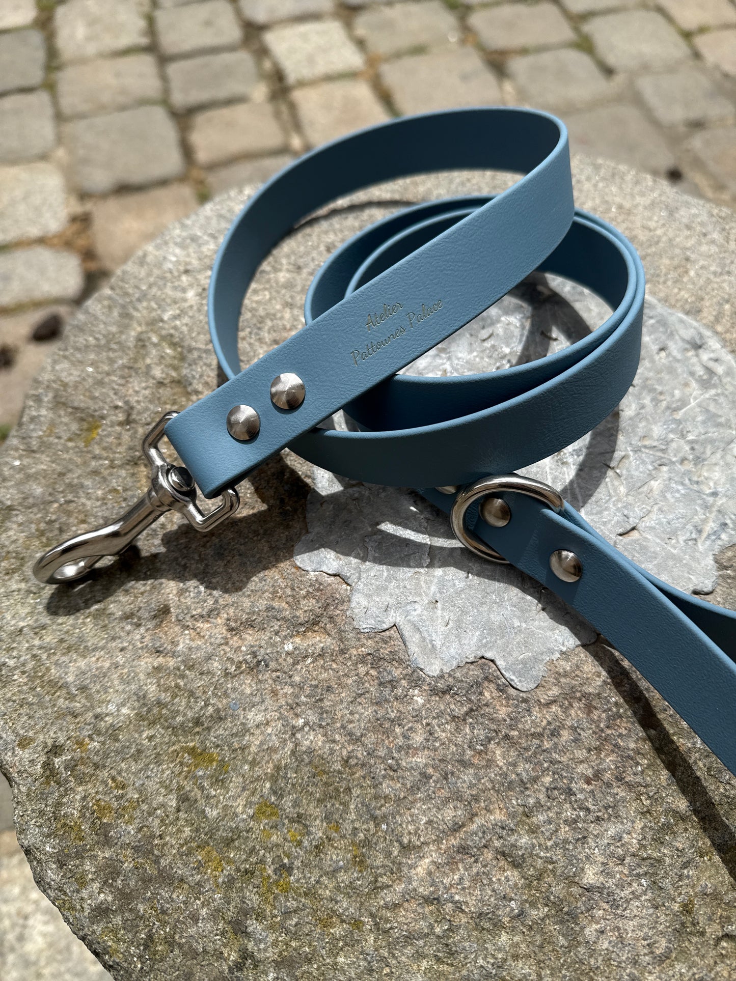 Laisse essentielle large-Biothane- Bleu Pétrole