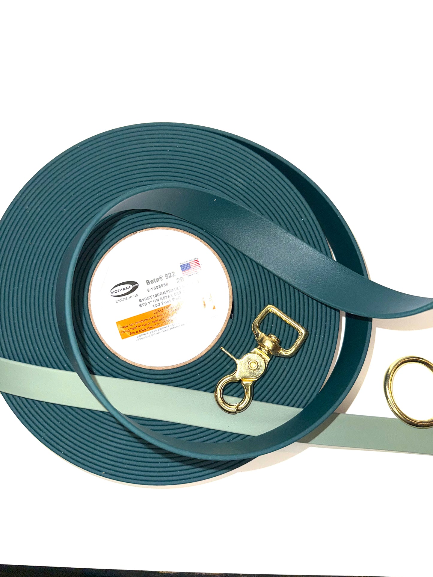 Laisse kit main libre -Biothane- vert sapin et vert sauge