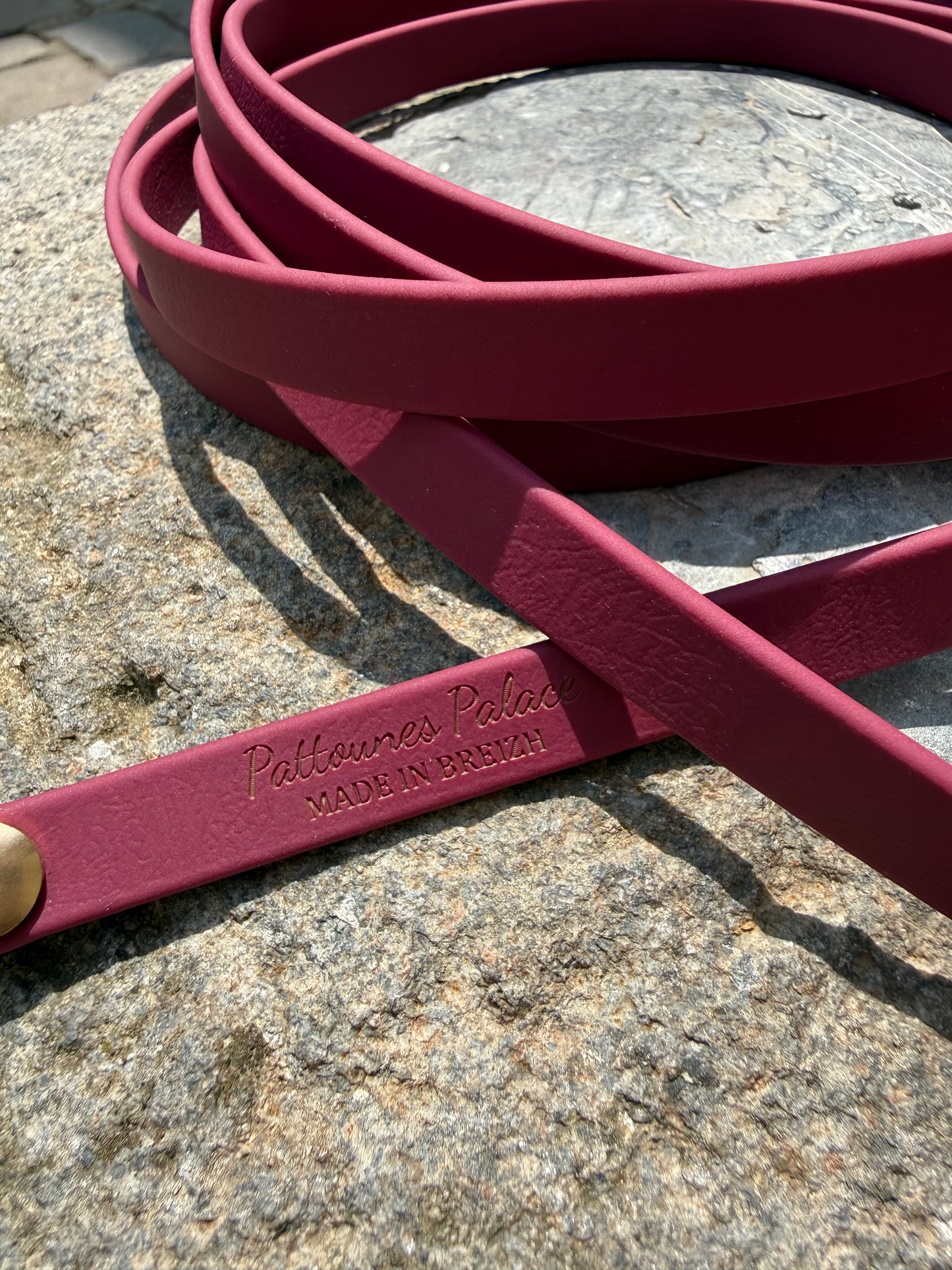 Laisse Kit Main Libre MINI -Biothane- lie de vin et marron foncé