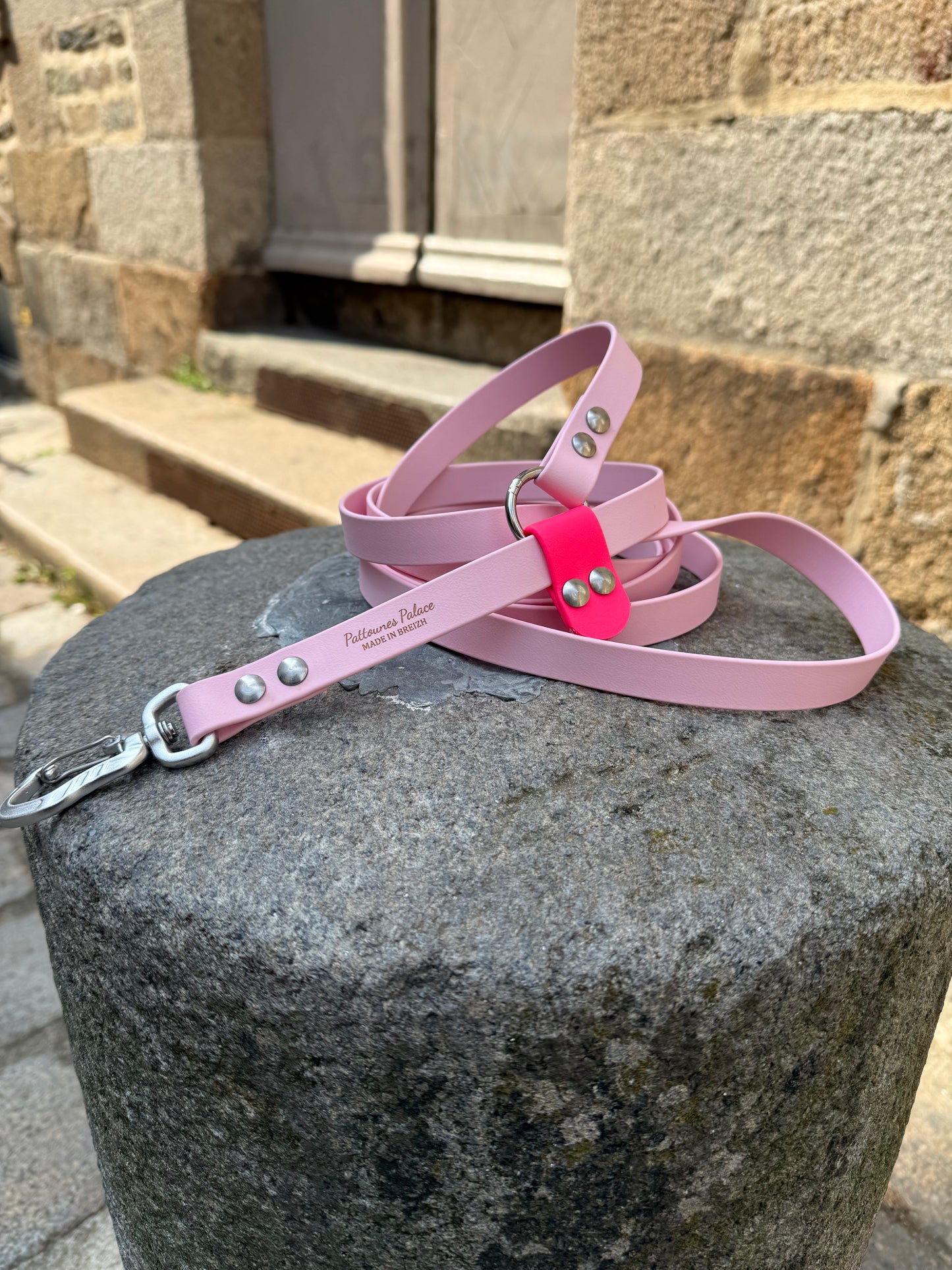 Laisse kit main libre Ultra renforcé -Rose Pastel & Rose néon
