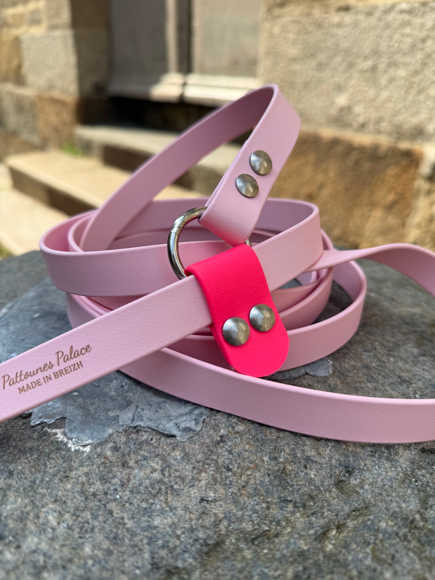 Laisse kit main libre Ultra renforcé -Rose Pastel & Rose néon