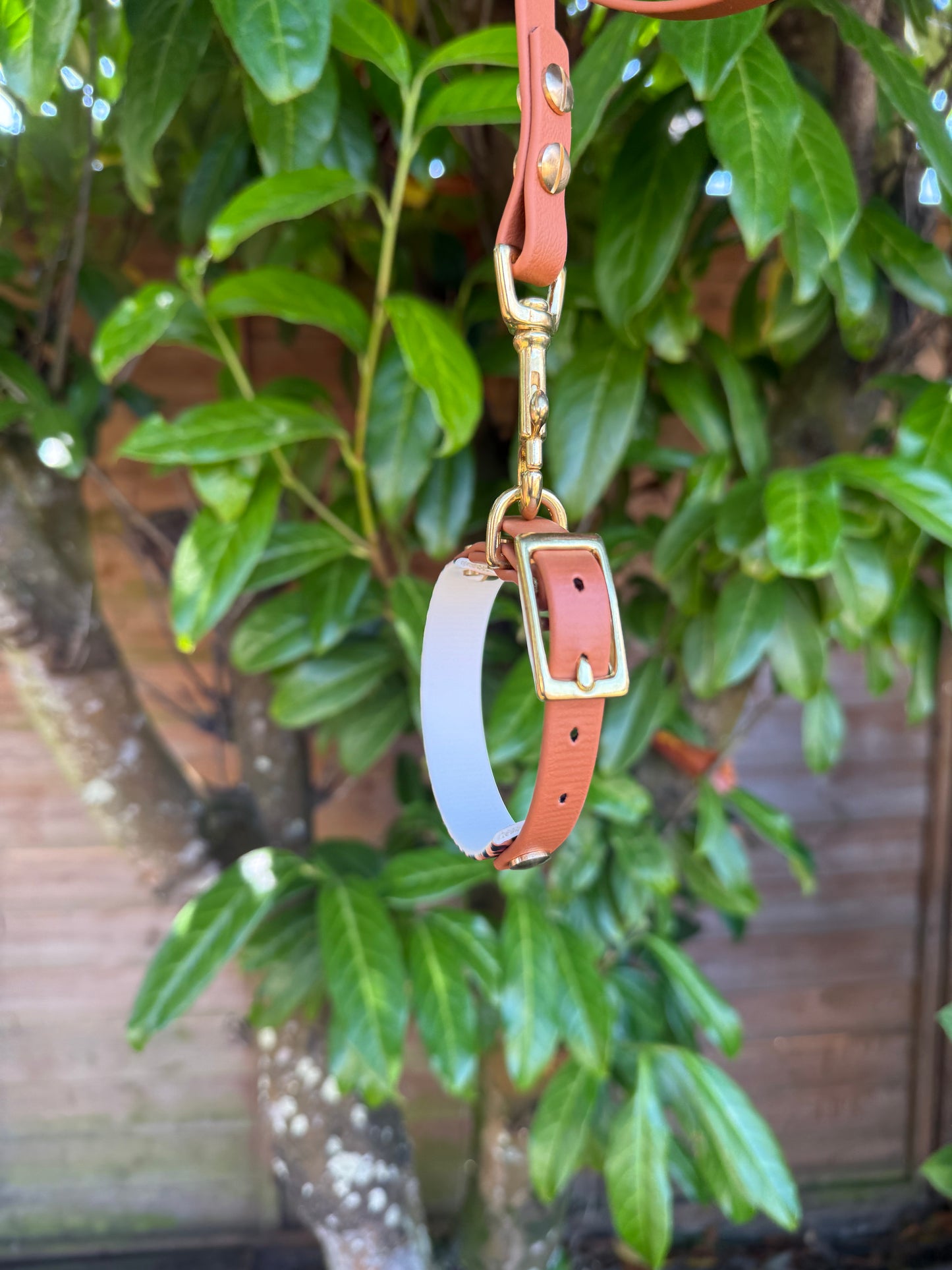 Collier Duo Mini -Biothane Camel & léopard